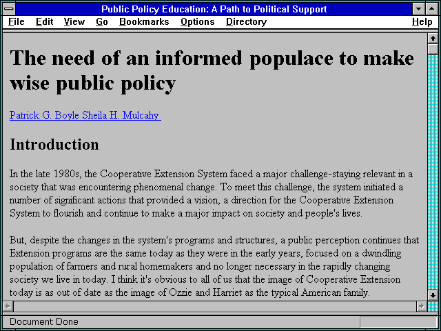 Screenshot of Public Policy Education: A Path to PoliticalSupport