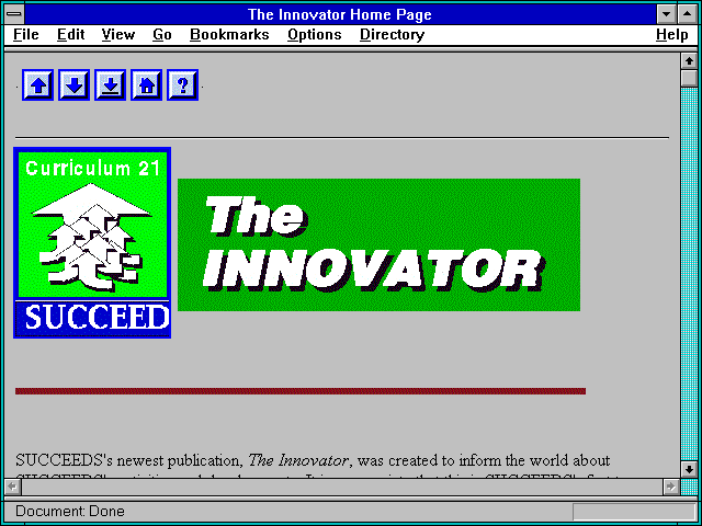 Screenshot of The Innovator Home Page