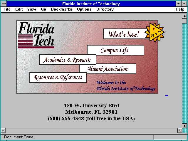 Screenshot of Florida Institute of Technology Home Page