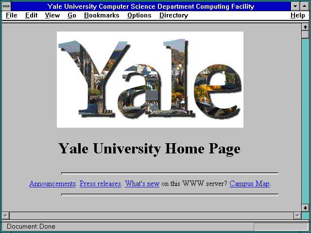 Screenshot of Yale University Computer Science Department Computing Facility