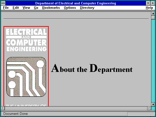 Screenshot of Department of Electrical and Computer Engineering