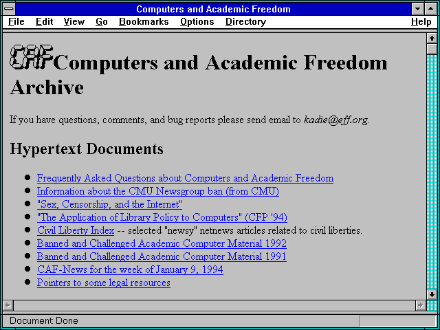 Screenshot of Computers and Academic Freedom