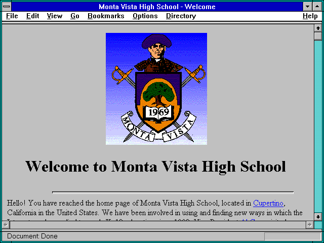 Screenshot of Monta Vista High School - Welcome