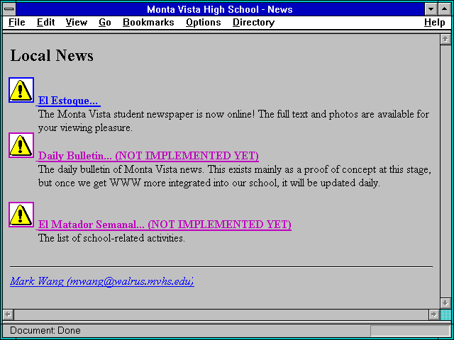 Screenshot of Monta Vista High School - News