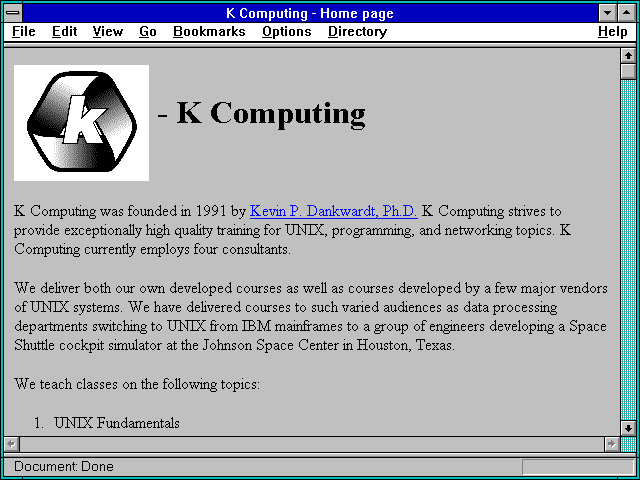 Screenshot of K Computing - Home page