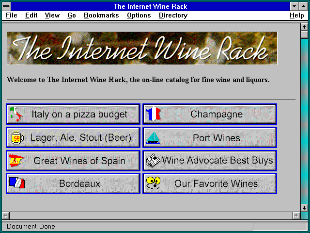 Screenshot of The Internet Wine Rack