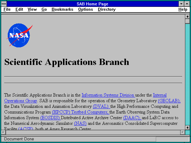 Screenshot of SAB Home Page