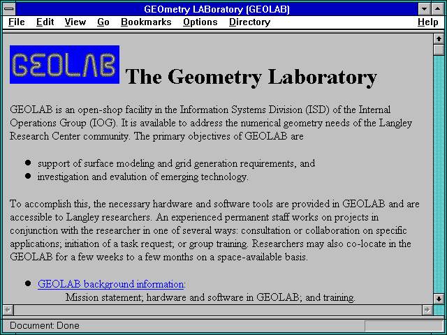 Screenshot of GEOmetry LABoratory (GEOLAB)