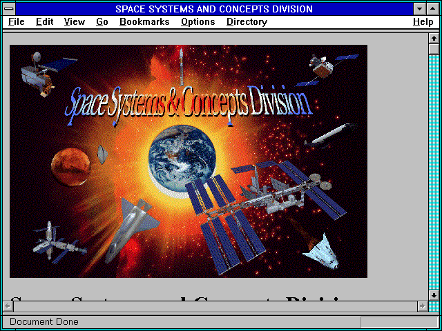 Screenshot of SPACE SYSTEMS AND CONCEPTS DIVISION