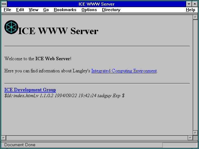 Screenshot of ICE WWW Server