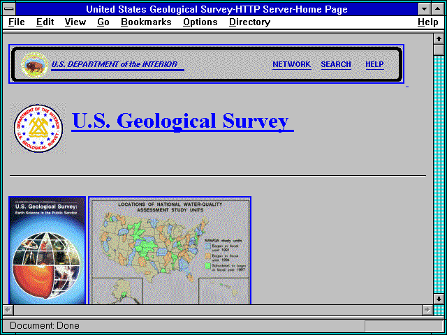 Screenshot of United States Geological Survey-HTTP Server-Home Page