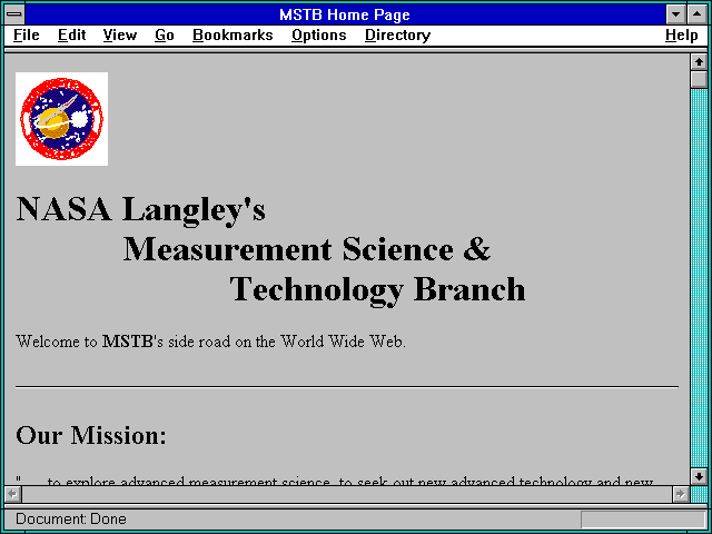 Screenshot of MSTB Home Page