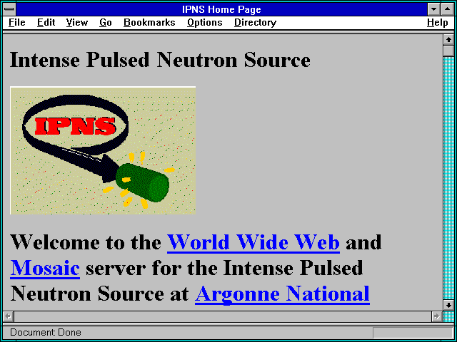 Screenshot of IPNS Home Page