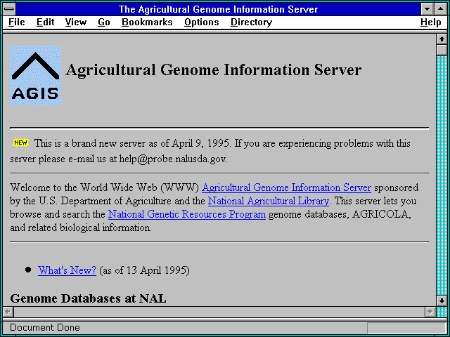 Screenshot of The Agricultural Genome Information Server