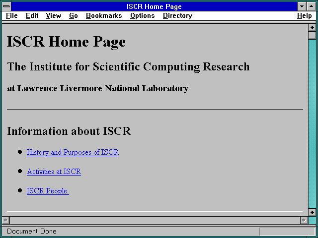 Screenshot of ISCR Home Page