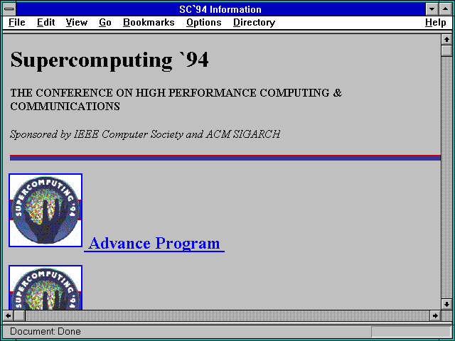 Screenshot of SC`94 Information