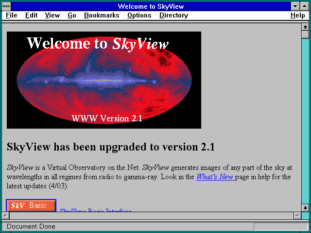 Screenshot of Welcome to SkyView