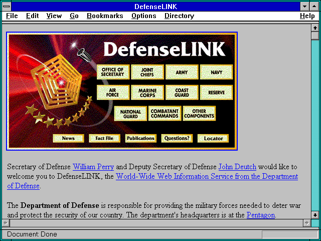 Screenshot of DefenseLINK