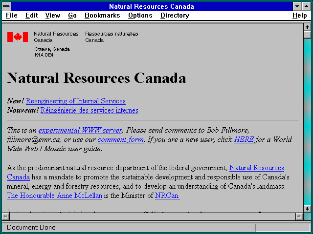 Screenshot of Natural Resources Canada