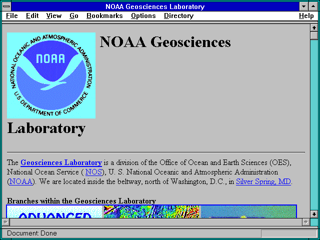 Screenshot of NOAA Geosciences Laboratory