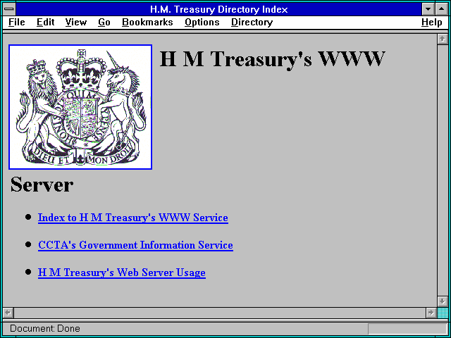 Screenshot of 1996 U.K. Budget Materials