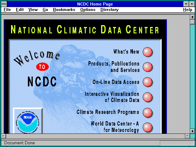Screenshot of NCDC Home Page