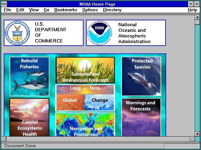 Screenshot of NOAA Home Page