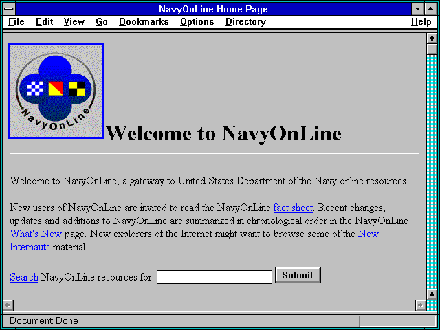 Screenshot of United States Navy Online