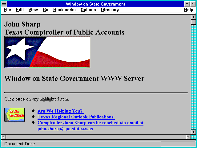 Screenshot of Welcome to the White House (hypertext)