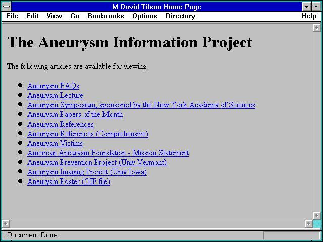 Screenshot of M David Tilson Home Page