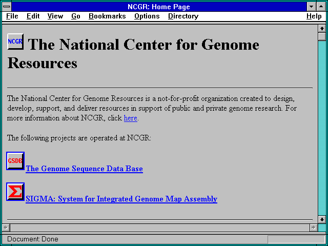 Screenshot of National Center for Genome Resources