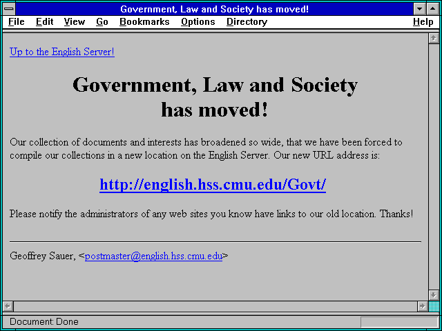 Screenshot of Government Law and Society has moved!