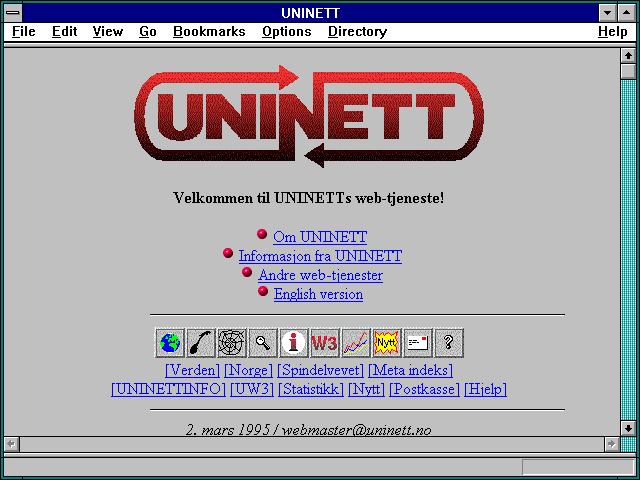 Screenshot of UNINETT