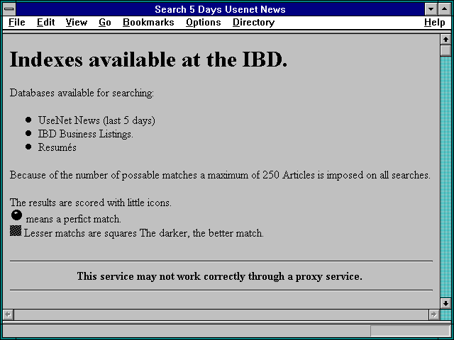 Screenshot of Search Today's Usenet News