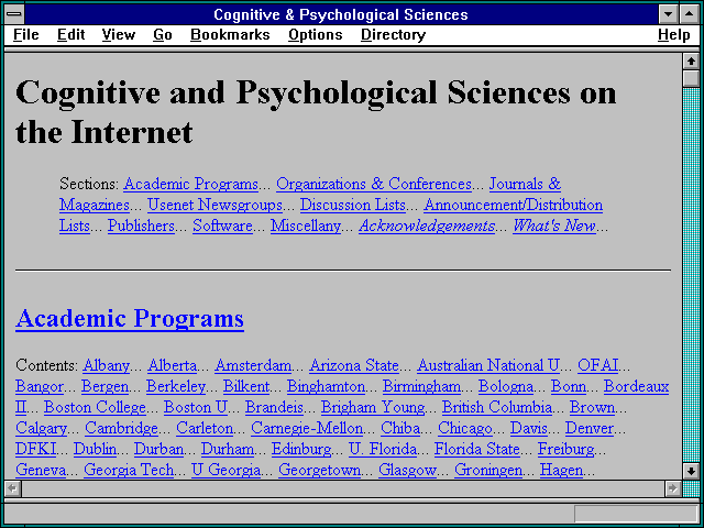 Screenshot of Cognitive & Psychological Sciences