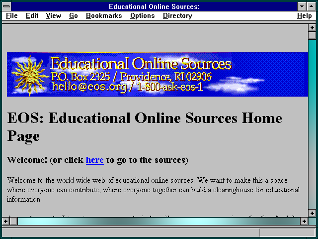 Screenshot of Educational Online Sources: