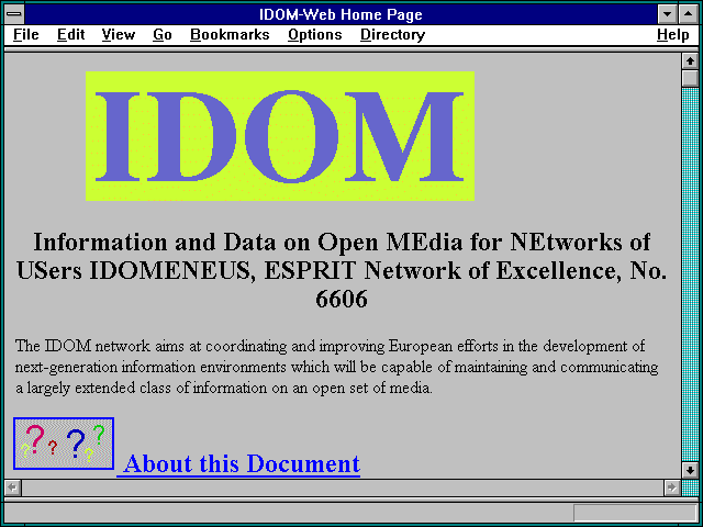 Screenshot of IDOM-Web Home Page