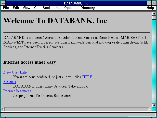 Screenshot of DATABANK Inc