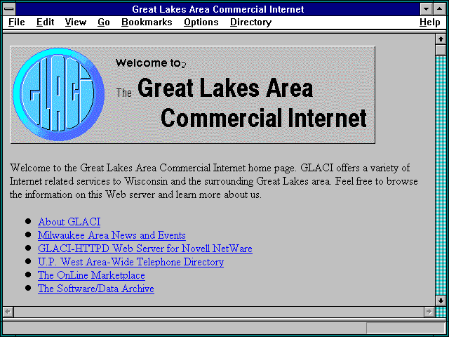 Screenshot of Great Lakes Area Commercial Internet