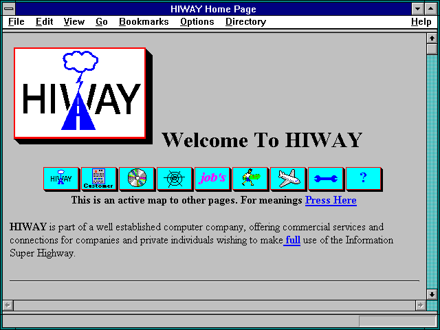 Screenshot of HIWAY Home Page