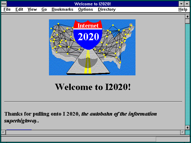 Screenshot of Welcome to I2020!