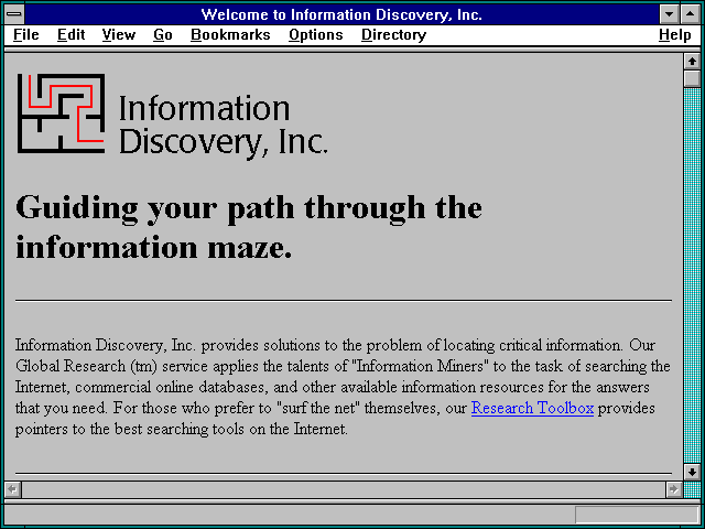 Screenshot of Welcome to Information Discovery Inc.