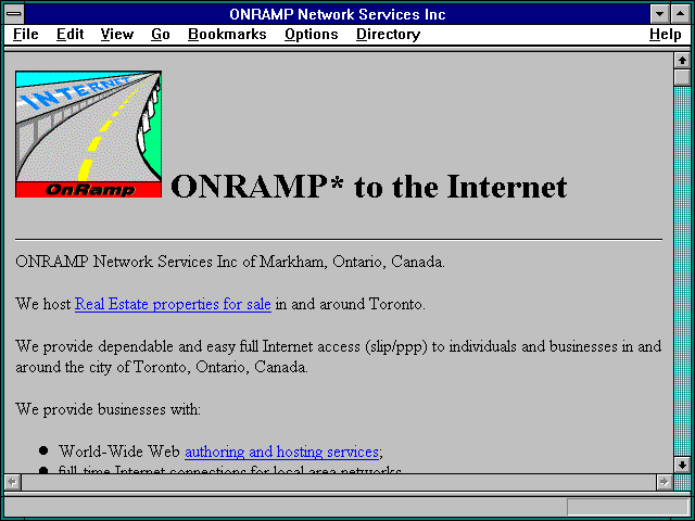 Screenshot of ONRAMP Network Services Inc