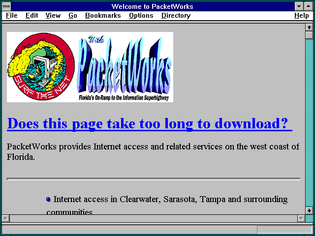 Screenshot of Welcome to PacketWorks