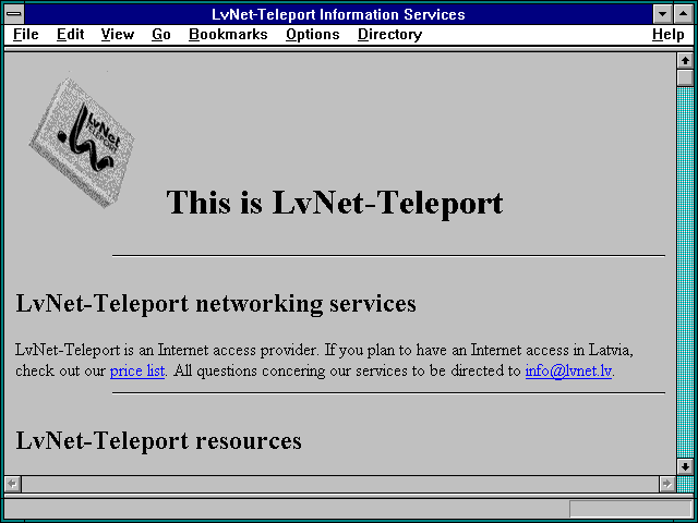 Screenshot of LvNet-Teleport Information Services