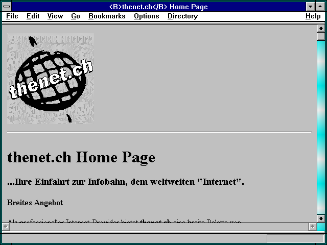 Screenshot of thenet.ch Home Page