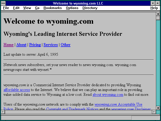 Screenshot of Welcome to wyoming.com LLC