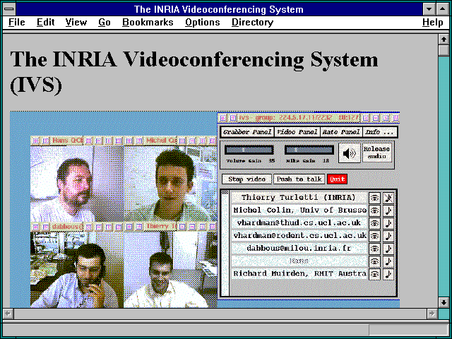 Screenshot of The INRIA Videoconferencing System