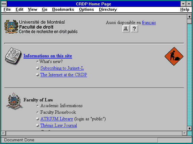 Screenshot of Faculty of Law and the Research Centre in Public Law
