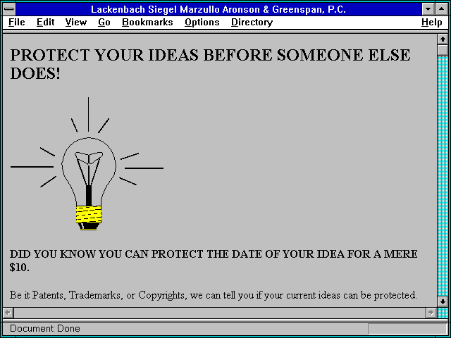 Screenshot of Lackenbach, Siegel, Marzullo, Aronson and Greenspan, P